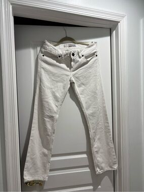 Guess Cream Ankle-Length Straight Jeans